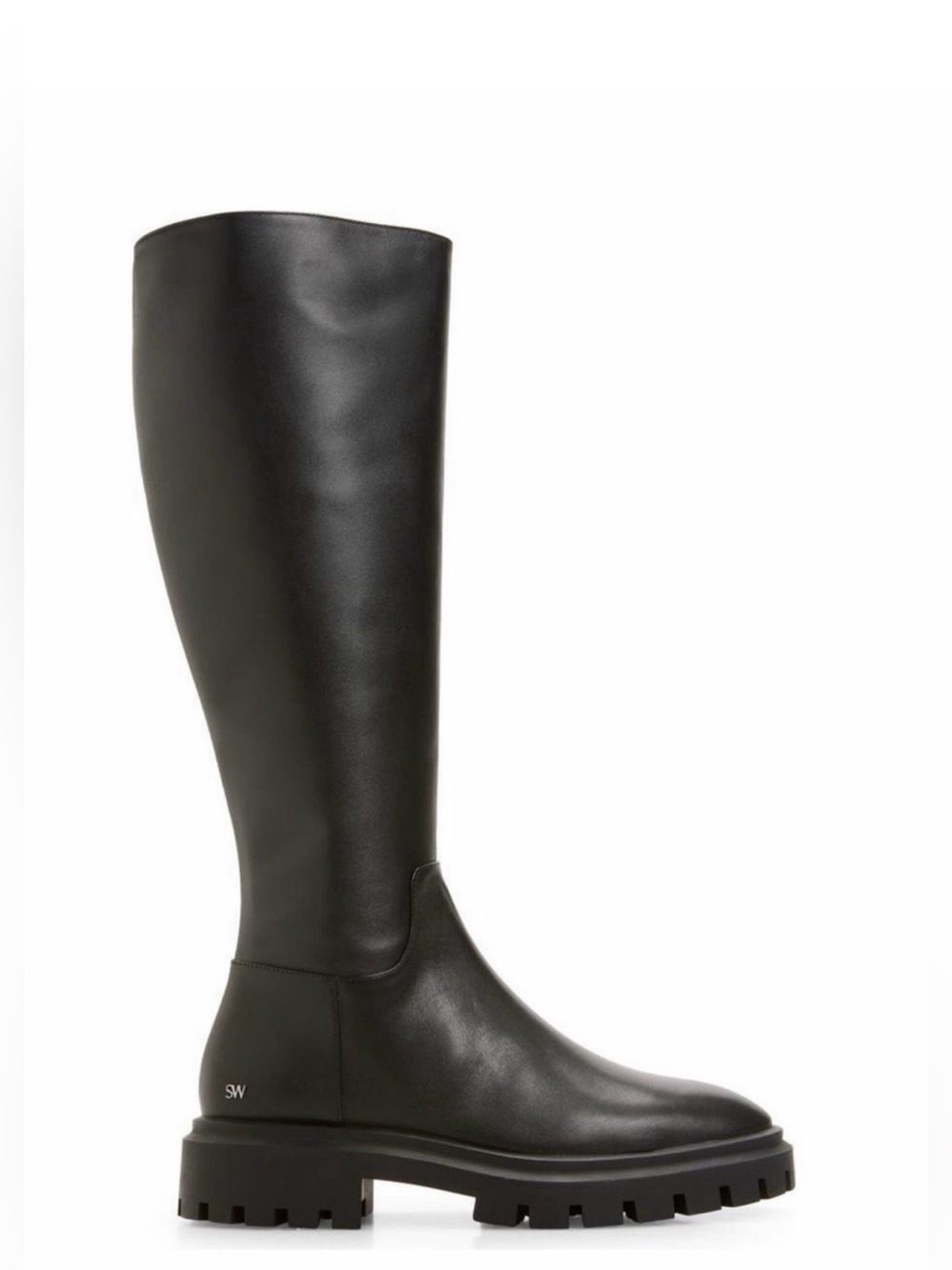 Stuart Weitzman Ultra Lug Leather Boots Size 9 Black NWOT
